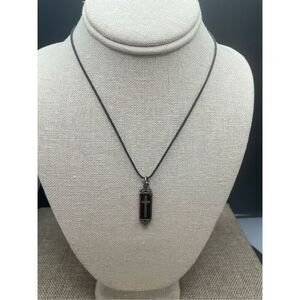 Brighton Heavenly Cross Black Corded Pendant Necklace Self Love Silver Unisex